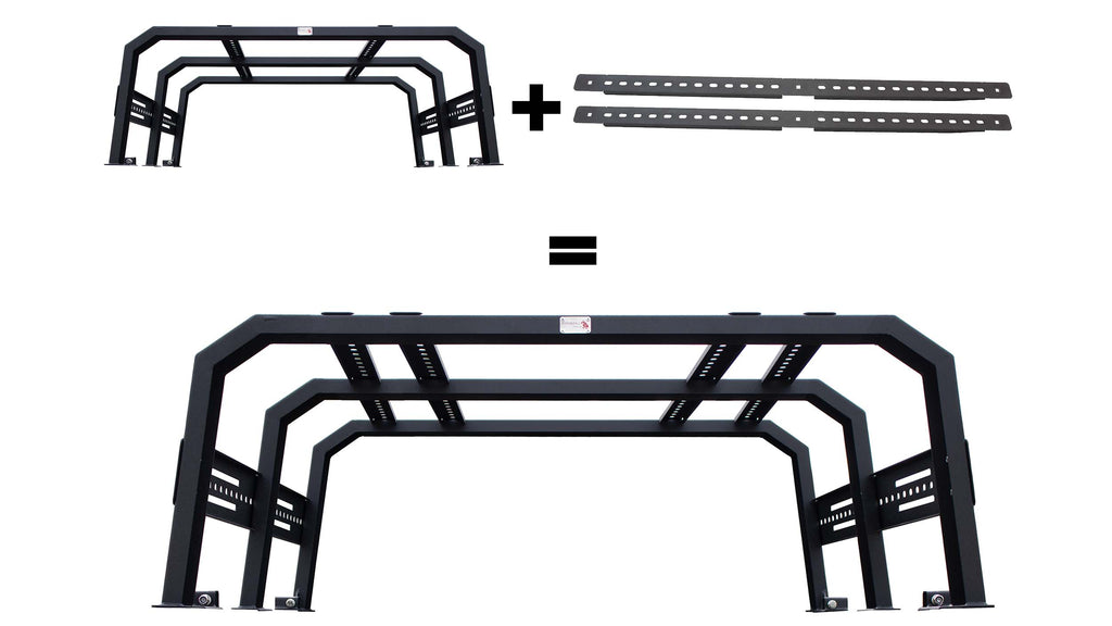 Additional Top Rails for 61" Fishbone Tackle Racks fits ‘20 - Current JT Gladiator, ’05 - Current Toyota Tacoma, ’15 - Current Ford F-150, ‘07 – ‘13 Toyota Tundra