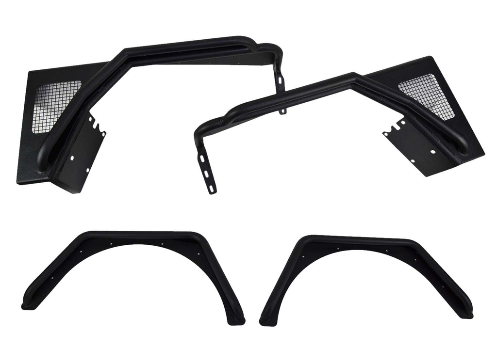 Fishbone Offroad Front and Rear Tube Fender Set for 1997-2006 Jeep Wrangler TJ & Wrangler Unlimited LJ FB23029